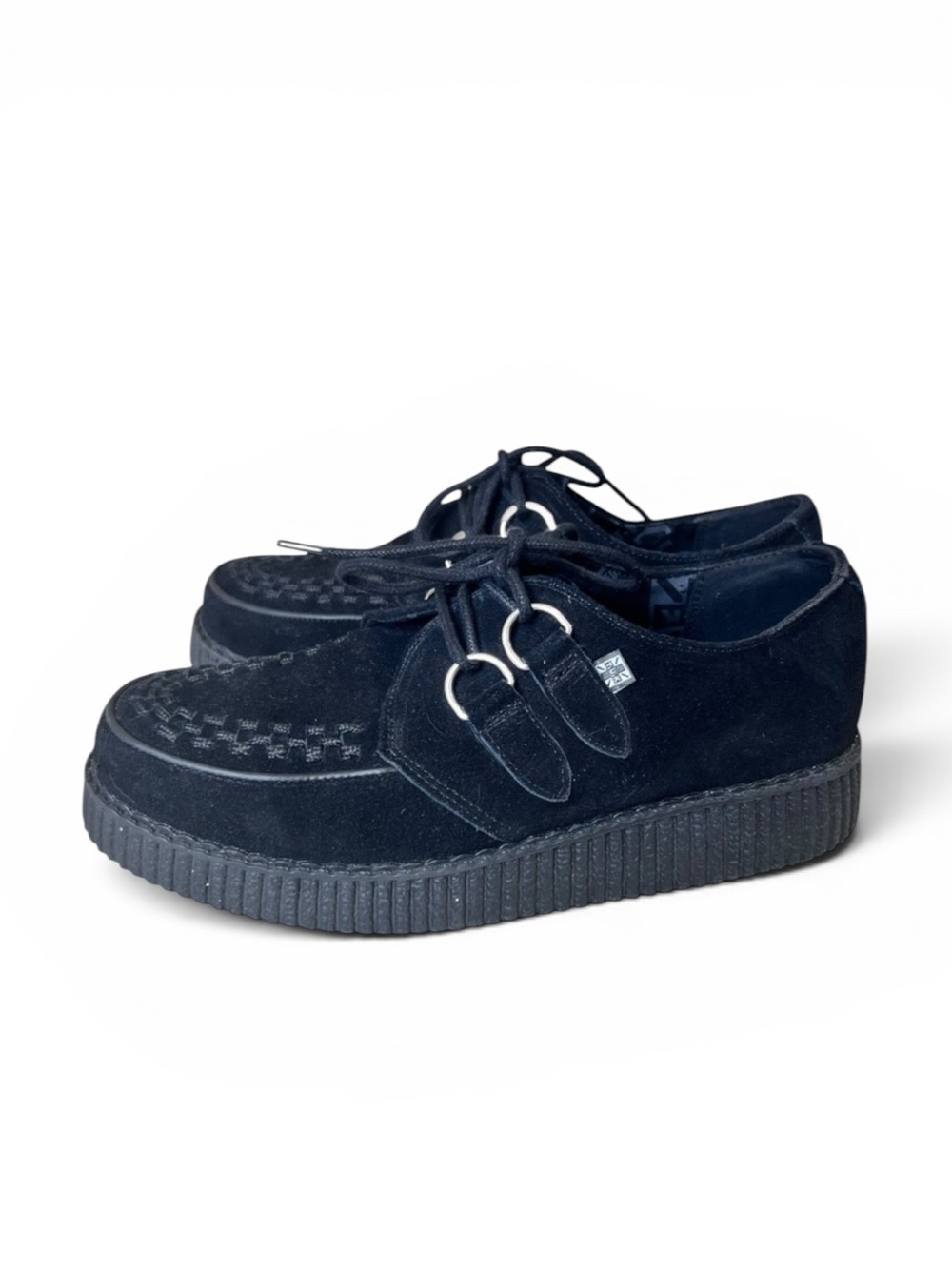 T.U.K black suede leather creepers
